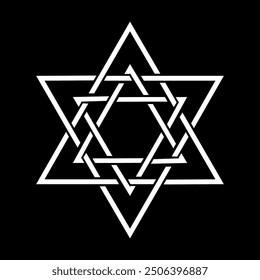 seal of solomon star of david for icon symbol logo design isolated on black background. vector illustration