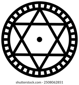 seal of solomon star of david for icon symbol logo design isolated on white background. vector illustration