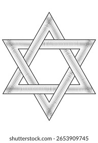 selo de estrela de salomão de david para símbolo ícone logotipo design isolado no fundo branco.