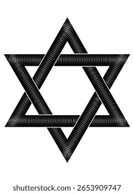 selo de estrela de salomão de david para símbolo ícone logotipo design isolado no fundo branco.