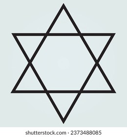 Seal of Solomon Star of David Symbol Emblem Flag Black and White