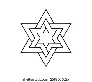 seal of solomon star of david for tattoo icon symbol logo design isolated on white background. vector illustration