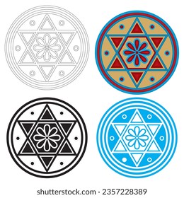 Seal Of Solomon Vector Illustration. Star Of David