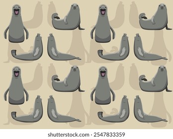 Seal Southern Elephant Seal Cute Seamless Wallpaper Background