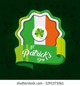 seal of st patrick day with flag