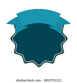 seal stamp with a blue ribbon vector illustration design