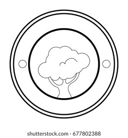 seal stamp with broccoli icon