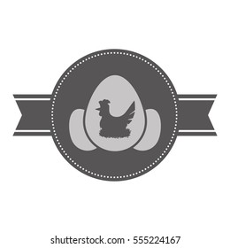 seal stamp of chicken eggs over white background. vector illustration