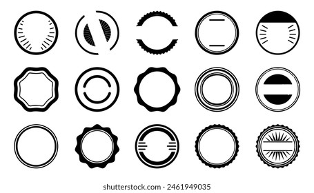 Seal stamp circle badges collection. Set of blank stamp label for guarantee, quality, approved. Vector vintage circle stamp