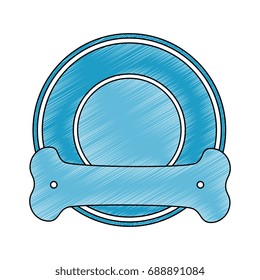 seal stamp with dog bone icon scribble