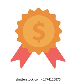 seal stamp with dollar money symbol flat style icon vector illustration design