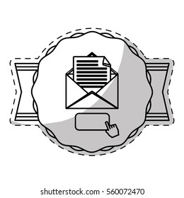 seal stamp with envelope icon over white background. vector illustration