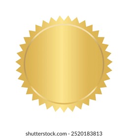 Seal stamp gold luxury elegant icon vector illustration isolated on white background without text.  Gold luxury label for promo seal. Winner, Trophy, Top Quality concept.