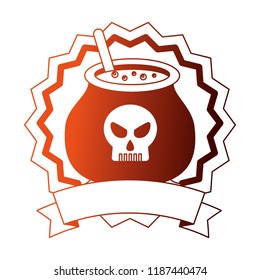 seal stamp halloween cauldron and ribbon
