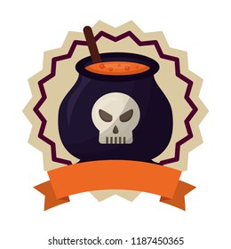 seal stamp halloween cauldron and ribbon