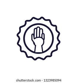 seal stamp with hand isolated icon