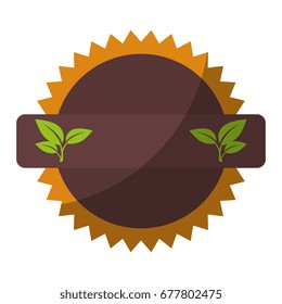 seal stamp with leaves icon