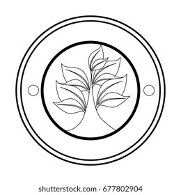 seal stamp with leaves icon