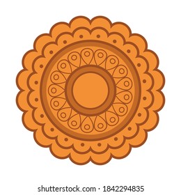 seal stamp mid autumn icon vector illustration design