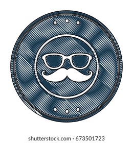 seal stamp with mustache icon