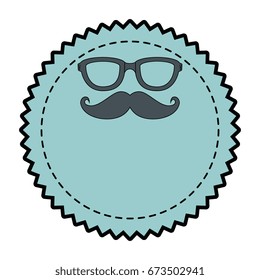 seal stamp with mustache icon