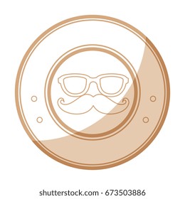 seal stamp with mustache icon