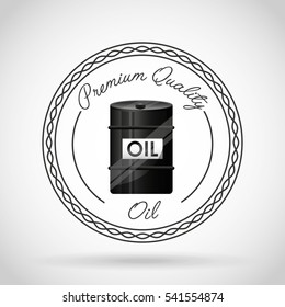 seal stamp with oil barrel icon over white background. colorful design. vector illustration