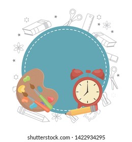 Seal stamp and school supplies design