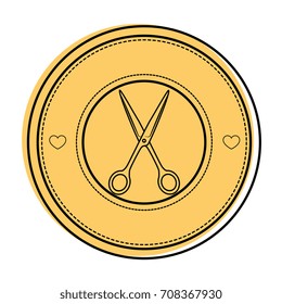 seal stamp with scissors icon