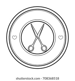 seal stamp with scissors icon