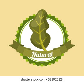 seal stamp with spinach vegetable icon inside. healthy and natural food design. vector illustration
