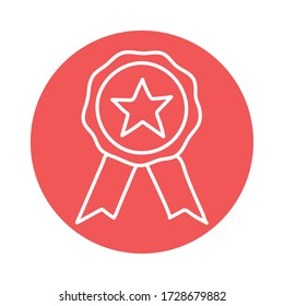 Sello de sellado con diseño de iconos de estilo de bloques de estrellas, placa de banner adorno de adorno de producto empleo premium y tema de calidad Ilustración vectorial