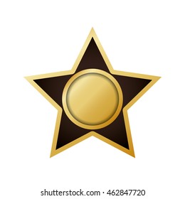 Seal stamp star label banner badge. Advertising concept. Isolated and flat illustration. Vector graphic