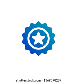Seal starbadge flat icon, Vector illustration isolated on white background