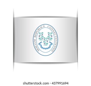Seal of the state of Connecticut. Vector illustration of a stylized seal. The slit in the paper with shadows. Element for infographics.