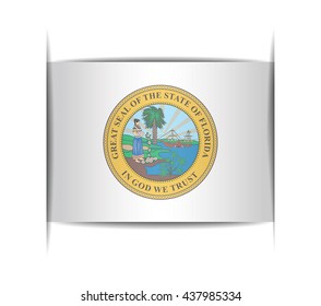 Seal of the state of Florida. Vector illustration of a stylized seal. The slit in the paper with shadows. Element for infographics.