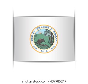 Seal of the state of Indiana. Vector illustration of a stylized seal. The slit in the paper with shadows. Element for infographics.