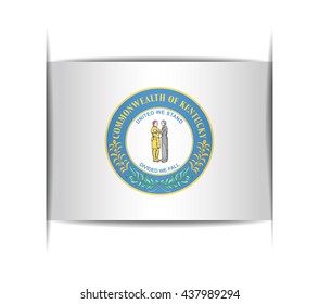 Seal of the state of Kentucky. Vector illustration of a stylized seal. The slit in the paper with shadows. Element for infographics.