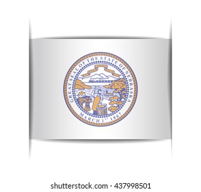 Seal of the state of Nebraska. Vector illustration of a stylized seal. The slit in the paper with shadows. Element for infographics.