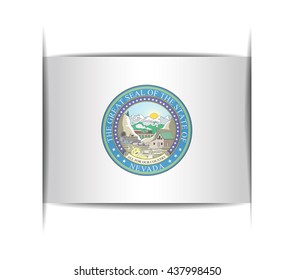Seal of the state of Nevada. Vector illustration of a stylized seal. The slit in the paper with shadows. Element for infographics.
