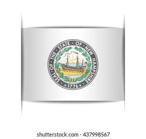 Seal of the state of New Hampshire. Vector illustration of a stylized seal. The slit in the paper with shadows. Element for infographics.