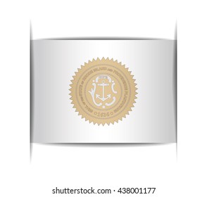 Seal of the state of Rhode Island. Vector illustration of a stylized seal. The slit in the paper with shadows. Element for infographics.