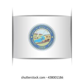 Seal of the state of South Dakota. Vector illustration of a stylized seal. The slit in the paper with shadows. Element for infographics.