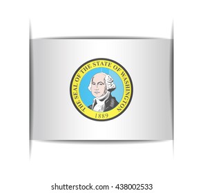 Seal of the state of Washington. Vector illustration of a stylized seal. The slit in the paper with shadows. Element for infographics.