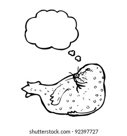 sello con ilustración de burbuja de pensamiento
