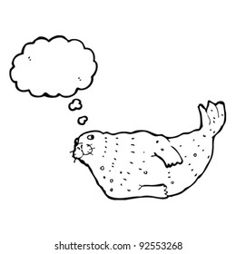 sello con ilustración de burbuja de pensamiento