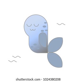 The seal under the water. Geometric style. Vector illustration.