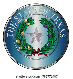 The seal of the United States of American state TEXAS isolated on a white background.