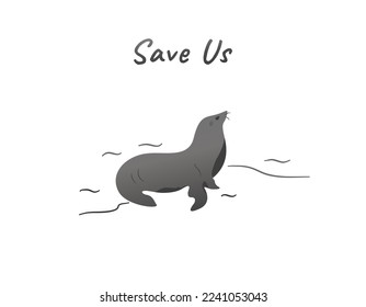 seal vector for global warming campaign