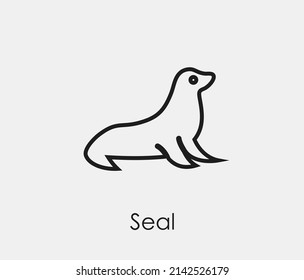 Seal vector icon. Editable stroke. Symbol in Line Art Style for Design, Presentation, Website or Apps Elements, Logo. Pixel vector graphics - Vector